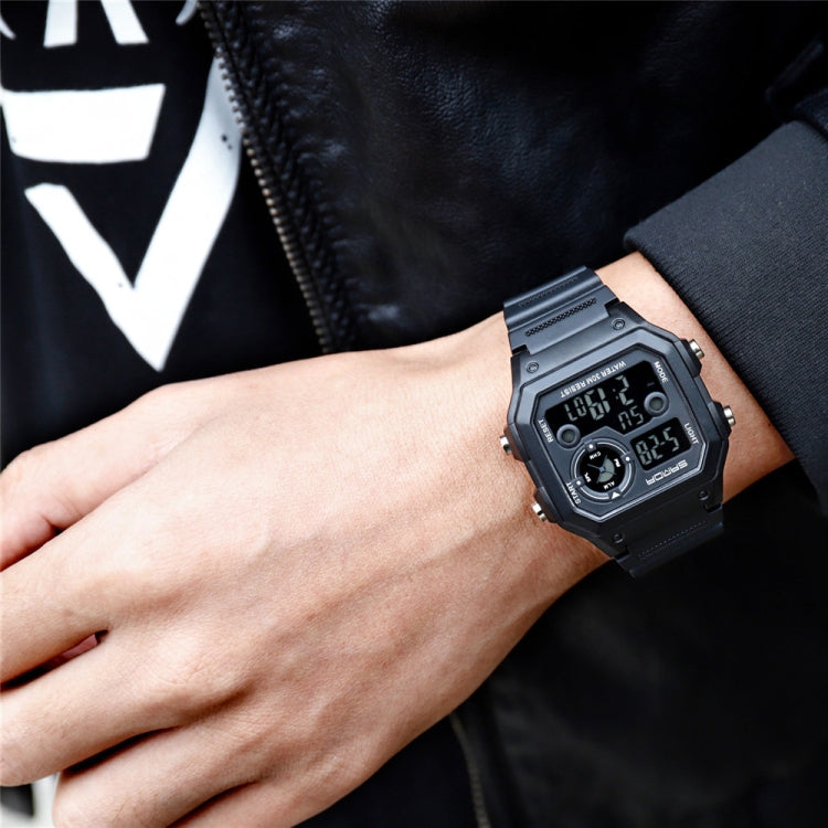 SANDA418 Square Wristwatch Swimming Waterproof Alarm Night light Male Student Watch Simple Fashion Sports Watch