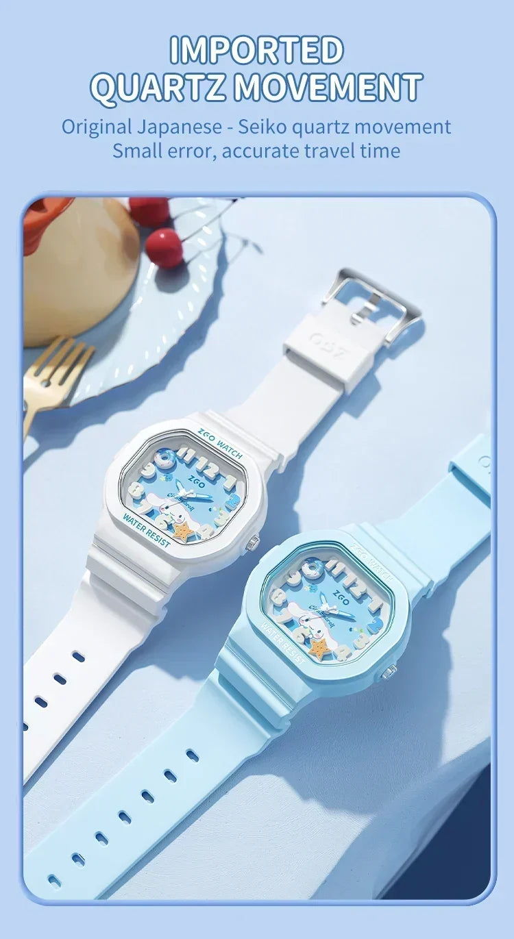 ZGO x Cinnamoroll watch for kids girl waterproof Sports Small square Watch gift 357